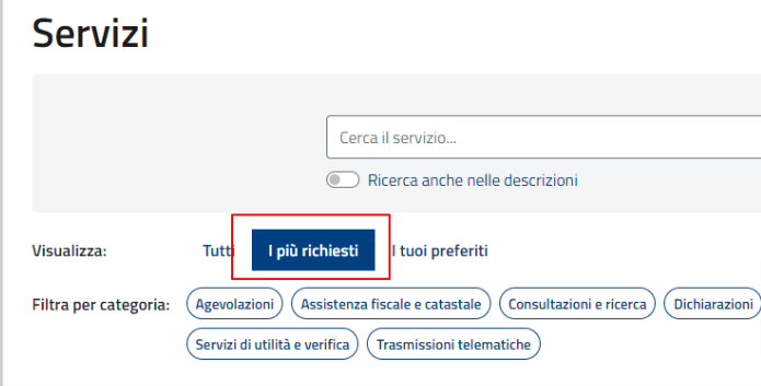 Filtro I più richiesti