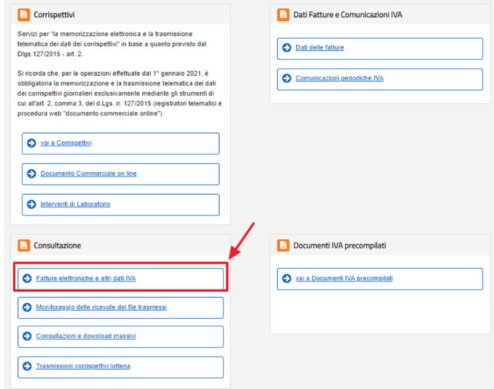Consultazione Fatture