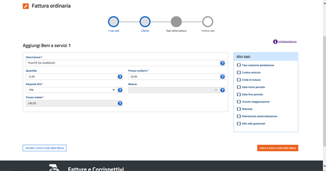 Dettaglio Linee Fattura